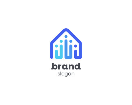 Creative modern house of technology logo