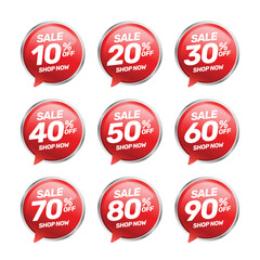Set of discount offer price label, sale promo marketing	
