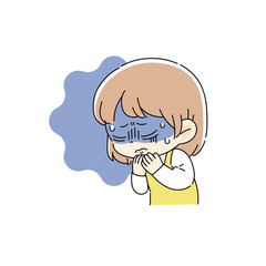 体調不良で苦しむ女性