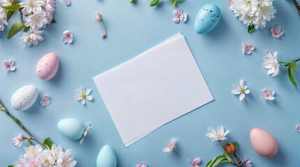 Happy Easter Card Frame Banner Cover Background with text Space for Greeting or Social media Post. Pascha Fest. Neo Art Cards E V 3 6