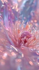 Glossy Petal Mirage: Macro shot reveals daisy petals with a glossy, holographic effect, creating a mesmerizing illusion.