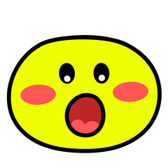 Shocked Yellow Emoji Icon, Emoticon Round Design