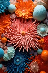 Obraz na płótnie Canvas Macro shot on hammer LPS coral polyps