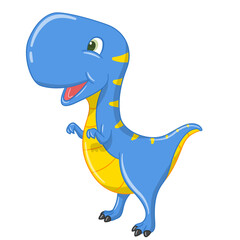 Drawing dinosaurs Tyrannosaurus rex, king of predator. Cute blue color with hand drawn isolated on white background