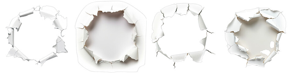 Hole in paper  Hyperrealistic Highly Detailed Isolated On Transparent Background Png File - obrazy, fototapety, plakaty
