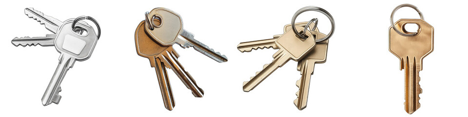 House keys  Hyperrealistic Highly Detailed Isolated On Transparent Background Png File - obrazy, fototapety, plakaty