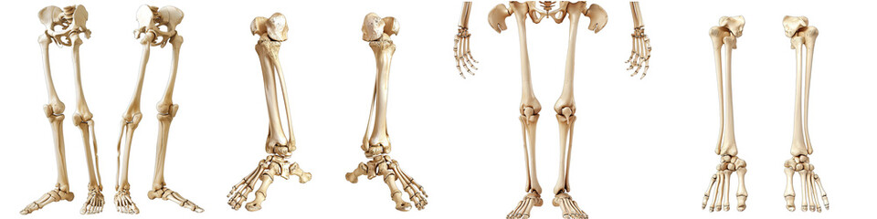 Human Skeleton System Tibia and Fibula Bone Joints Anatomy  Hyperrealistic Highly Detailed Isolated On Transparent Background Png File - obrazy, fototapety, plakaty
