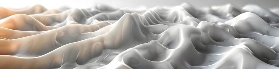 Obraz premium Undulating White Hills in Abstract 3D Render, To provide a high-quality, abstract 3D render of a white mountain landscape for use in graphic design,
