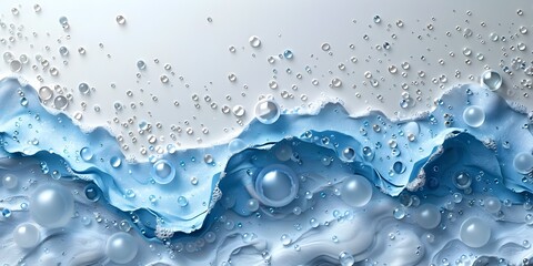 Abstract Water Wave Texture with Bubbles - Stock Photo, To provide a high-quality and visually appealing background for advertising cosmetic products