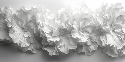Elegant Gray-Scale 3D Rendered Peonies, To add an artistic and elegant touch to any design project or space