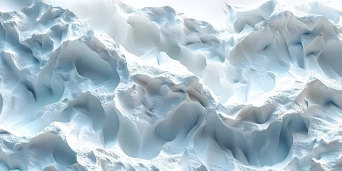 Zelfklevend Fotobehang Highly Detailed 3D Ice Sheet with Ridges and Frozen Cracks - Polar Landscape Art © prasong.