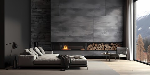 Slate gray undertones merge with the grainy texture, imparting a contemporary edge to the backdrop banner design.