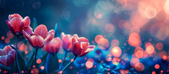 Poster tulips flower spring nature concept background © oswasa