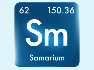 Samarium icon style concept on Periodic table