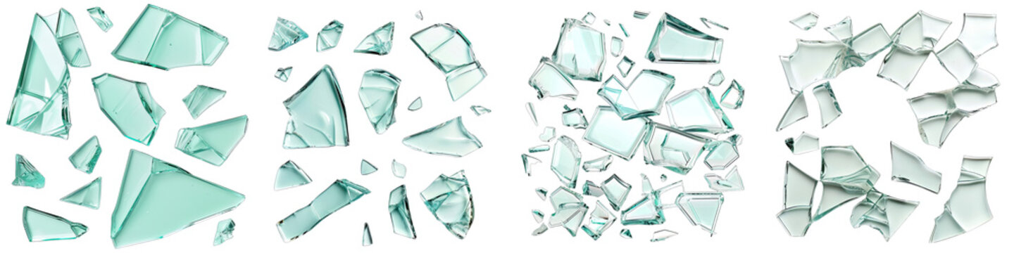 pieces broken glass  Hyperrealistic Highly Detailed Isolated On Transparent Background Png File