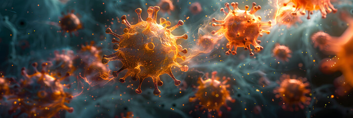 Global Pandemic Conceptual Image,
Virus bacteria fungi medical background - obrazy, fototapety, plakaty