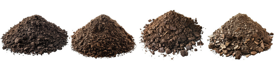 Pile of soil scattered  Hyperrealistic Highly Detailed Isolated On Transparent Background Png File