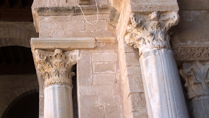 Old Roman columns in the Great Mosque of Kairouan, in Kairouan, Tunisia