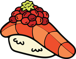 isolate sashimi sushi japanese food flat style illustration