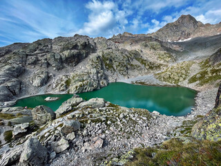 Alpine Oasis: Mountain Trail by Lac Blanc in Grand Balcon, Chamonix, Franc