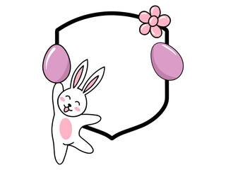 Easter Eggs and Bunnies Frame Background