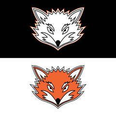 Fierce Red Fox Head logo icon design