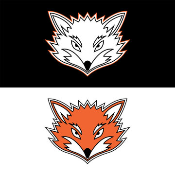 Fierce Red Fox Head logo icon design