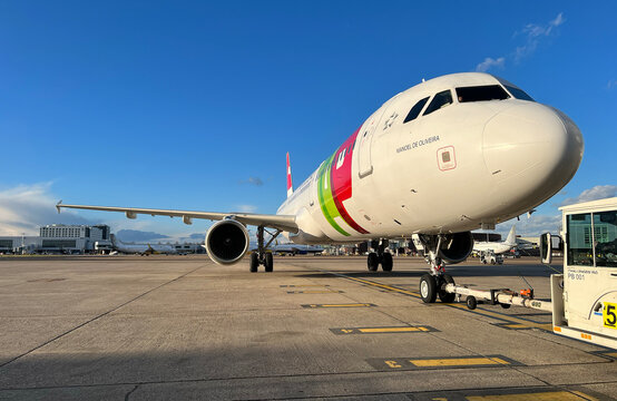 TAP Portugal Airlines Airbus A321 Aircraft Pushback Airport