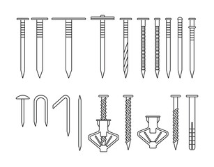 Types of nails line icons editable stroke - 754086520