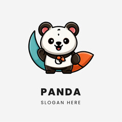 2D Vector Cartoon Panda