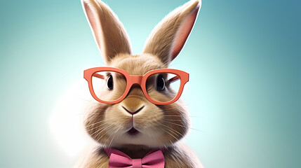 Fototapeta premium A cool bunny, Easter background
