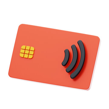 3D Card Payment Plasticity. 3d illustration, 3d element, 3d rendering. 3d visualization isolated on a transparent background