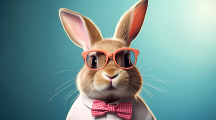 Fototapeta premium A cool bunny, Easter background