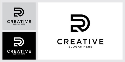 RD or DR initial letter logo design concept