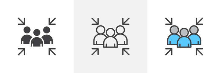 Assembly Point Isolated Line Icon Style Design. Simple Vector Illustration