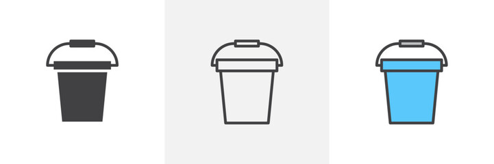 Bucket Isolated Line Icon Style Design. Simple Vector Illustration