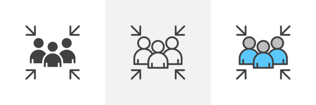 Assembly Point Isolated Line Icon Style Design. Simple Vector Illustration