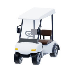 3D Golf Cart Model Leisurely On Course Transport. 3d illustration, 3d element, 3d rendering. 3d visualization isolated on a transparent background