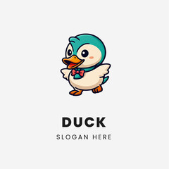 Fototapeta premium 2D Vector Cartoon Baby Duck