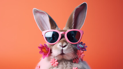 A cool bunny, Easter background