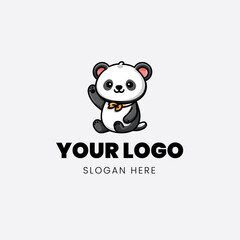 2D logo cartoon panda