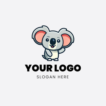 2D logo cartoon koala