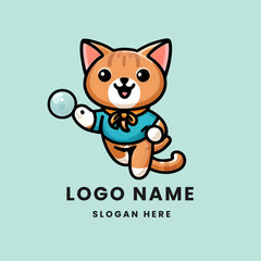 logo 2d cartoon logo cat full body