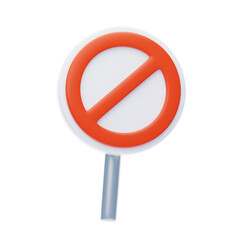 3D Prohibition Sign Model Symbol Of Restricted Access. 3d illustration, 3d element, 3d rendering. 3d visualization isolated on a transparent background
