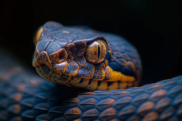 Obraz premium snake eyes, closeup shot, zoom Snake slithering through grass with piercing eyes and flicking tongue