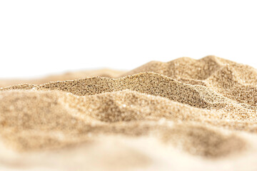 Fototapeta na wymiar Sand scattering isolated on white background.