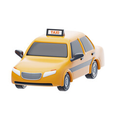 3D Yellow Taxi Model Iconic Urban Transport. 3d illustration, 3d element, 3d rendering. 3d...