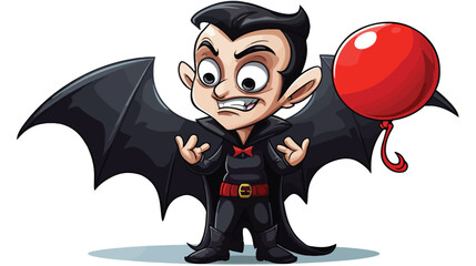 Cartoon vampire with thought bubble