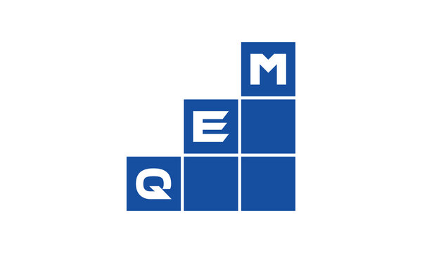 QEM initial letter financial logo design vector template. economics, growth, meter, range, profit, loan, graph, finance, benefits, economic, increase, arrow up, grade, grew up, topper, company, scale