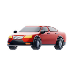 Obraz premium 3D Red Sedan Model Sleek Automotive Elegance. 3d illustration, 3d element, 3d rendering. 3d visualization isolated on a transparent background